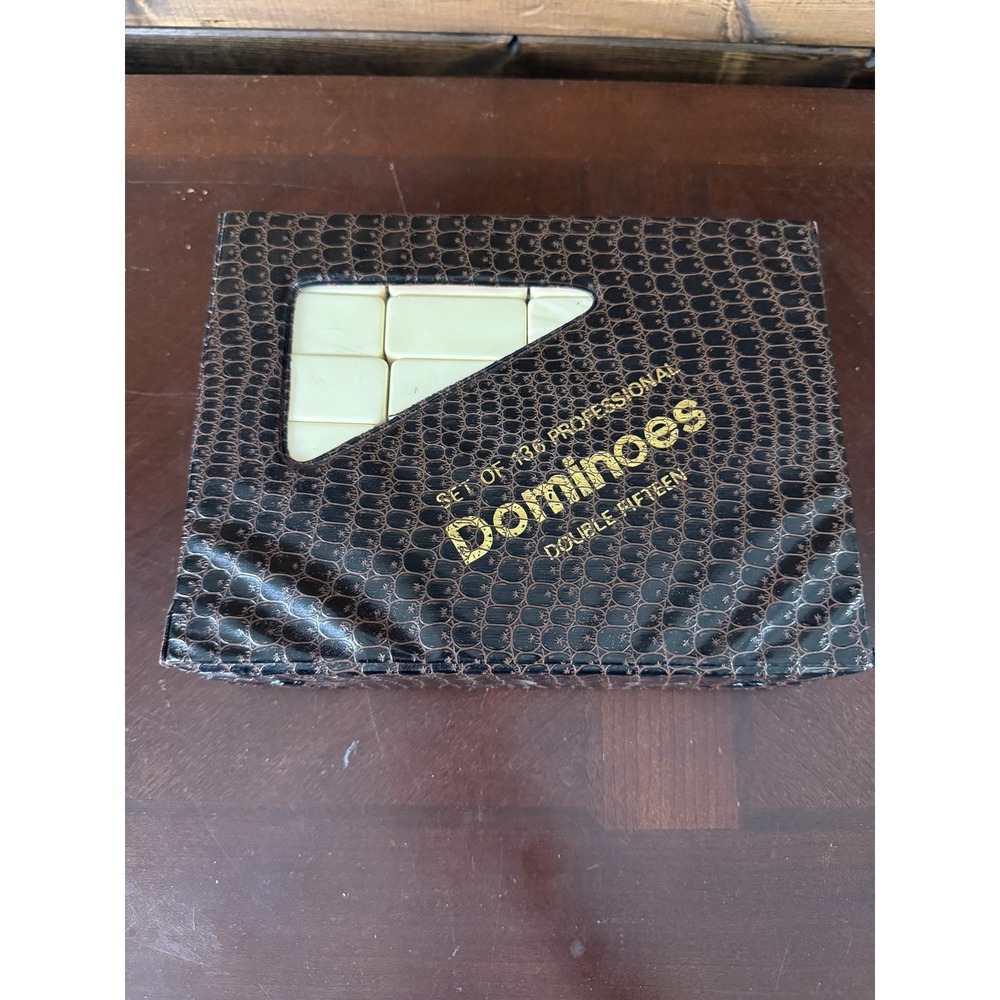 Domino by Cardinal 136 PIECES Full Set Double 15 Fifteen Dominoes w/ Case Nice